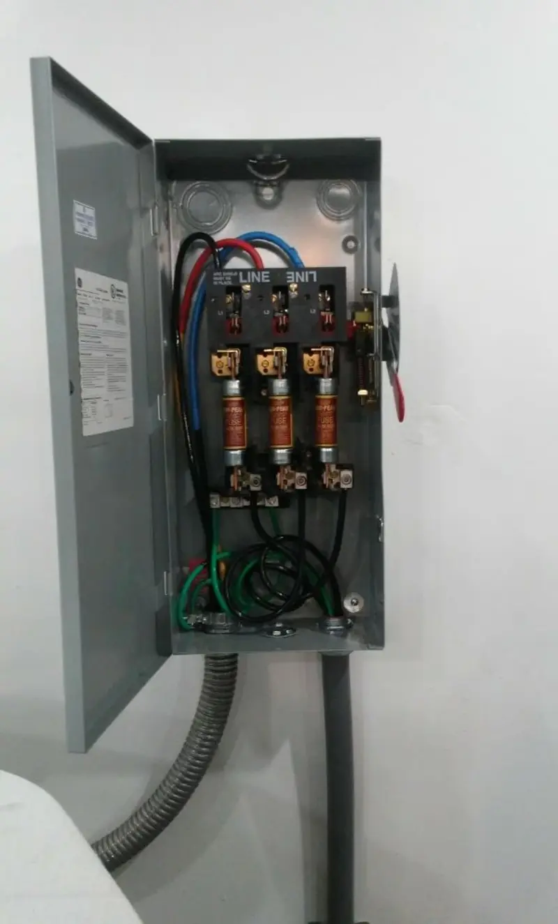 Three-phase disconnect switch installed for Electrical Wiring & Rewiring in Falcon Heights